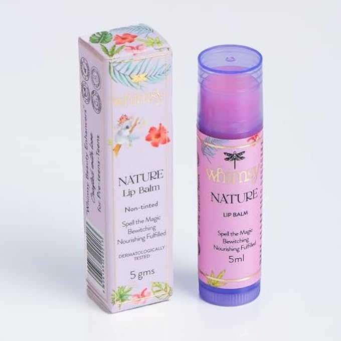 Whimsy NATURAL, ORGANIC TINTED LIP BALM FOR FOR KIDS|LIP BALM FOR DRY & CHAPPED LIPS|HYDRATED AND NOURISHING LIPS|ALL SKIN TYPE|INTENSE CARE|LIP BALM FOR SOFT, SMOOTH, MOISTURISED LIPS (NATURE) - Image 1